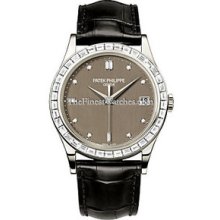 Patek Philippe Mens Calatrava Platinum Diamond Watch 5298P