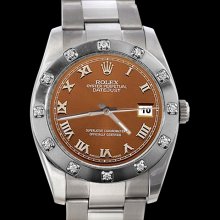 Pearlmaster diamond bezel rolex date just watch roman dial oyster datejust