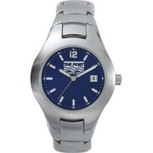 Pedre Men`s Contempo Metal Watch W/ Stainless Steel Bracelet And Blue Dial