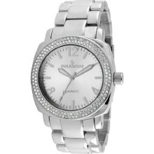 Peugeot 7075S Women'S 7075S Silver Swarovski Crystal Bracelet Link Watch