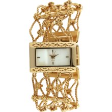 Peugeot Women's Goldtone Crystal Watch (Gold-tone Sliding Crystal Chain Watch)
