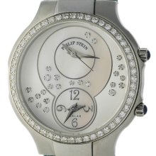 Philip Stein Modern Small Round 6d-scdmop Diamond Pearl Quartz Unisex Watch