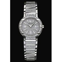 Piaget Polo 28mm White Gold Pave Diamond Watch G0A33234