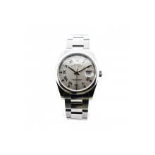 Pre-Owned Rolex Date 115200 Silver Roman Numeral Dial Mens Watch