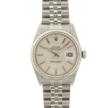 Pre-owned Rolex Men's Datejust Stainless Steel White Gold Silver Dial Watch (SS white gold 36mm, silver dial)
