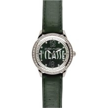 Prima Classe Women's PCD 935S/ZZ Stainless Steel Round Green Leat ...