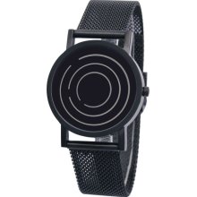 Projects Unisex Free Time Laurinda Spear Stainless Watch - Black Mesh Bracelet - Black Dial - 8901BSB