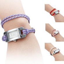 PU Women's Long Leather Style Band Analog Quartz Bracelet Watch (Assorted Colors)