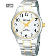 Pulsar Expansion Collection Men`s Sizing Clasp System Two Tone Watch