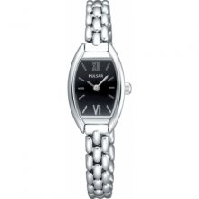 Pulsar Ladies' Slim, Black Tonneau Dial, Stainless Pegf45x1 Watch Rrp Â£69.95