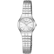 Pulsar Ladies Stainless Steel Silver Tone Dial Expansion Watch PC3195