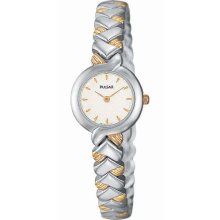 Pulsar PPGC38X Ladies Two Tone Stainless Steel White Dial Dress Watch