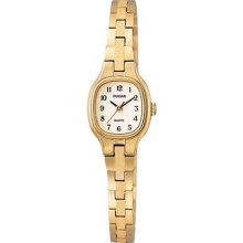 Pulsar Pph106 Women's Dress Gold Plated Stainless Steel White Dial Quartz Watch