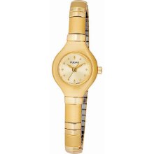 Pulsar PPH476 Women's Gold Tone Stainless Steel Champagne Dial Dress Watch
