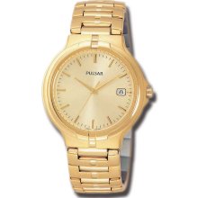 Pulsar PXD700 Men's Gold Tone Dress Watch Champagne Dial