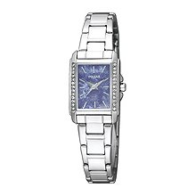 Pulsar Womens Swarovski Crystal Aventurine Dress Sport Stainless Watch - Silver Bracelet - Blue Dial - PC3247