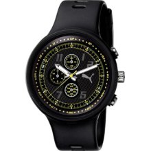 Puma Men's 'Slick' Black and Yellow Chronograph Watch (Black)