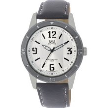 Q&q Mens Dress Silver Tone Watch Water Resistant Wristwatch Accessory