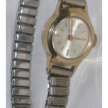 Rare Womens Timex Mechanical Wind Up Dress Wrist Watch Gold Tone France Parts