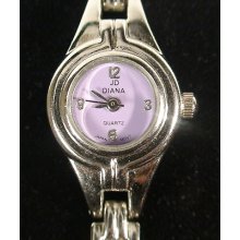 Really Pretty Silver Tone Dana Charms Open Rope Link Bnd Ladies Watch Works (r1)