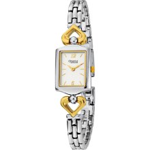 Rectangular CARAVELLE By Bulova New Ladies Analog Watch Two-Tone Bracelet