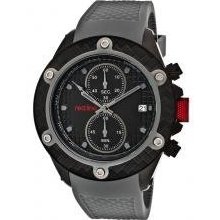 Red Line Men's Carbon Brake Chronograph Black Dial Grey Silicone