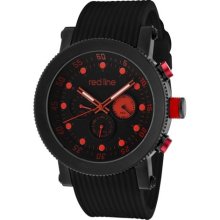 Red Line Men's Compressor Silicone Round Watch Marker Color: Red, Hand Color: Red,black/red/black and red