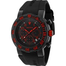 Red Line Men's RPM Chronograph Black Dial Black IP Case Red Accen ...