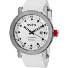 Red Line Watches Men's Compressor White Dial White Silicone White Sili