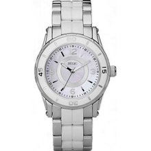 Relic Womens Hannah White Resin and Stainless Steel Watch Silver/White