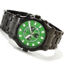 Renato Men's Calibre Robusta Swiss Quartz Chronograph IP Stainless Steel Bracelet Watch GREEN