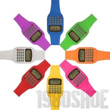 Retro Calculator Watch Geek Chic Vintage 80s Neon Rave Party Digital Fasion