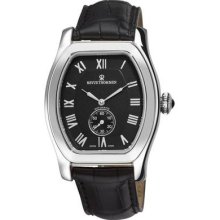 Revue Thommen Watches Men's Tonneau Black Leather Strap Automatic Aut