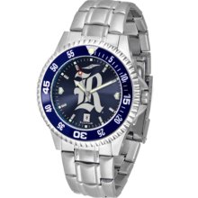 Rice Owls Competitor AnoChrome Men's Watch with Steel Band and Colored Bezel