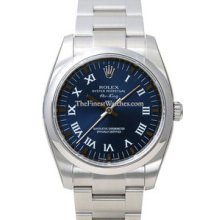Rolex Air-King Watch, Domed Bezel, Blue Dial/White Roman 114200