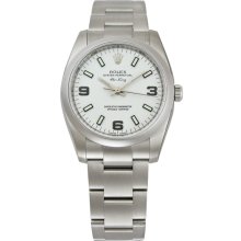 Rolex Airking White Arabic Dial Domed Bezel Mens Watch 114200WASO