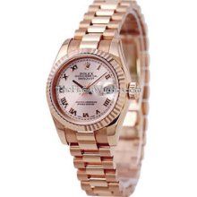 Rolex Datejust 26mm President Pink Gold Ladies Watch 179175