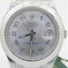 Rolex Datejust Ii Grey Dial White Gold Bezel Stainless Steel Mens Watch