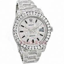 Rolex Datejust Mens Custom Diamond Watch 25.20ct Iced Out