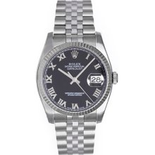 Rolex Datejust Men's Stainless Steel Watch 116234 Black Dial