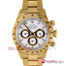 Rolex Daytona 18k Yellow Gold White Dial 16528 40MM Model