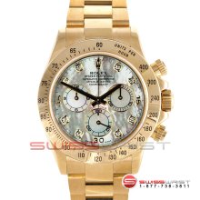 Rolex Daytona 18k Yellow Gold White MOP Diamond Dial 116528 40MM Model