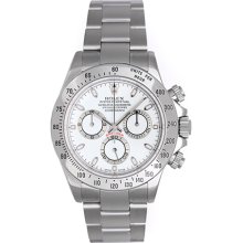 Rolex Daytona Stainless Steel Chronograph Men's Watch White Dial 11652