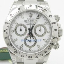 Rolex Daytona White Index Dial Oyster Bracelet Mens Watch