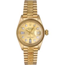 Rolex Ladies Barked President Watch 6917 Champagne Dial