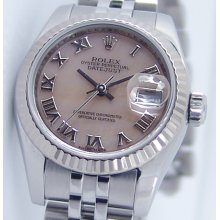 Rolex Ladies Datejust Pink Mother of Pearl Roman 179174 26mm WatchChest