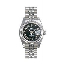 Rolex Lady Datejust Steel & White Gold Unworn Black Roman Dial / White Gold Bezel