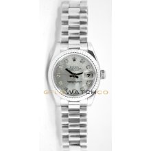 Rolex Ladys President New Style Heavy Band Model 179179 Custom Added Mother Of Pearl Diamond Dial