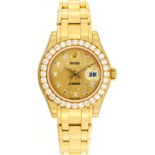 Rolex Masterpiece/Pearlmaster Ladies Gold & Diamond Watch 80298
