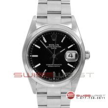Rolex Mens SS Date 15200 w/ Black Stick Dial - Smooth Bezel - Oyster